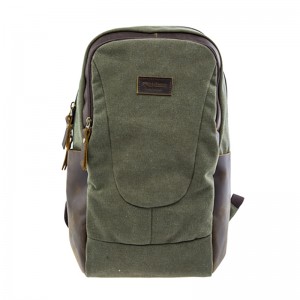 17SC-6456D Velkommen OEM miljøvenlig holdbar grøn lærred rejse rygsæk med op til 15,4 tommer laptop rum